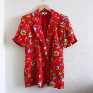 Vintage Sandro Paris Graphic Print Blazer Size 42